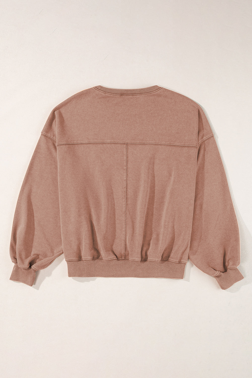 Exposed Seam Batwing Sleeve Drop Shoulder Sweatshirt | Chestnut