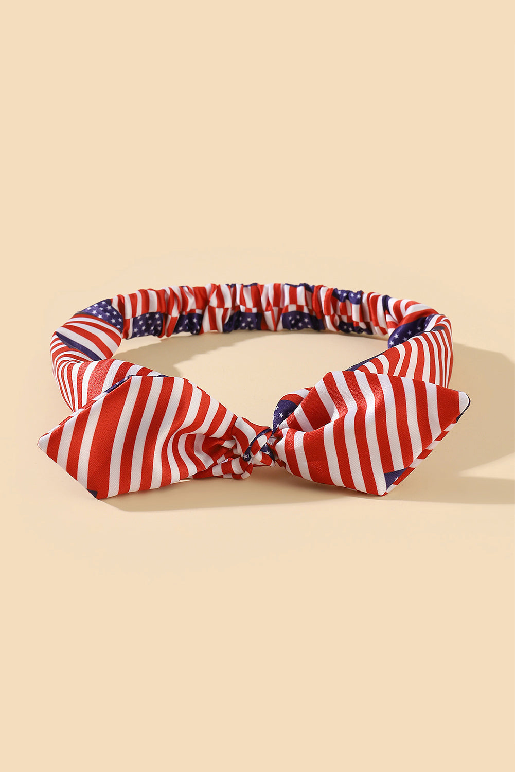 American Flag Bowknot Elastic Headband | Fiery Red