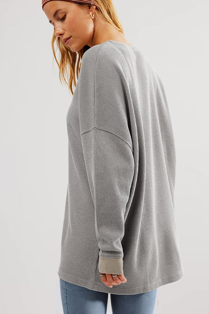 Thermal Pullover Loose Sweatshirt | Gray