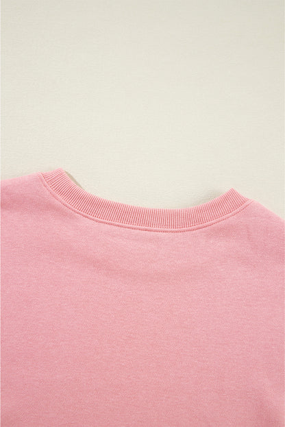 Solid Classic Crewneck Pullover Sweatshirt | Pink