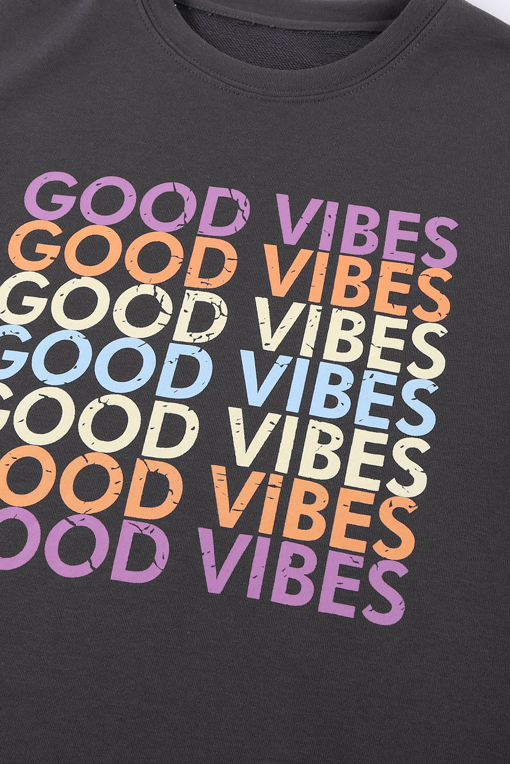 Good Vibes Graphic Pullover Sweatshirt | Gray