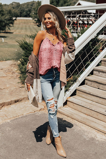 Cheetah Print Shift Tank | Pink