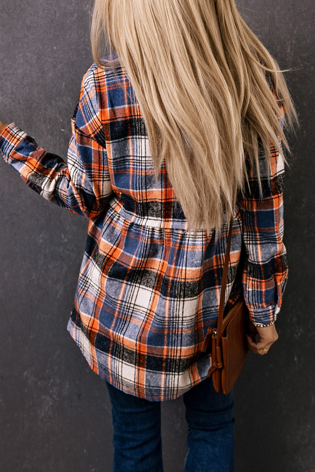 Plaid Button Down Ruffled Shirt Jacket | Multicolour