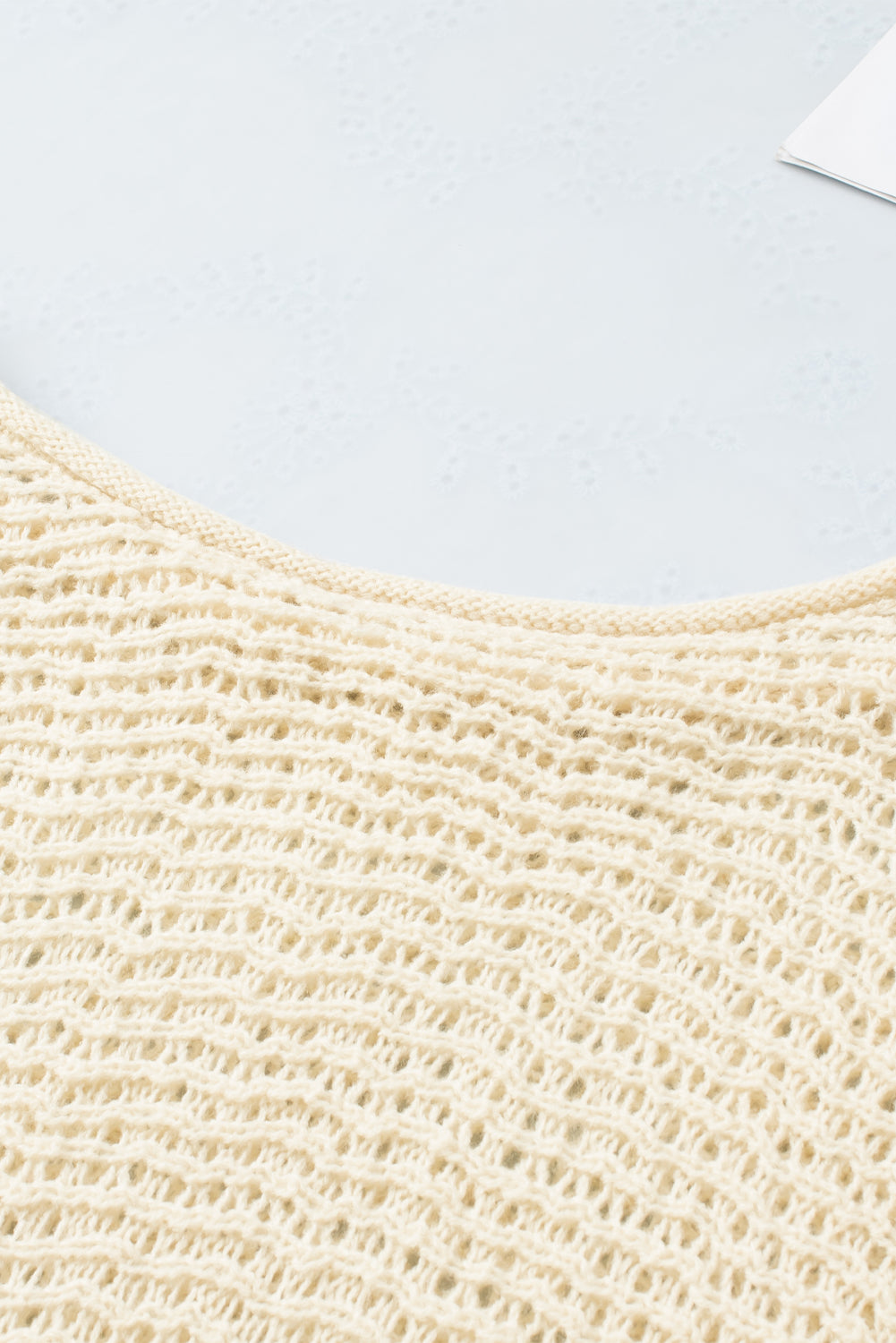 Sheer Openwork Knit Sweater | Apricot