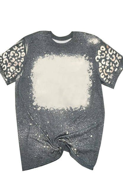 Bleached Leopard Short Sleeve T-Shirt | Gray