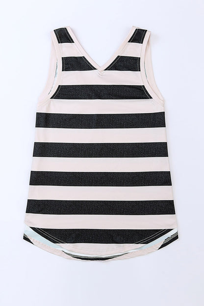 d V Neck Tank Top | Stripe