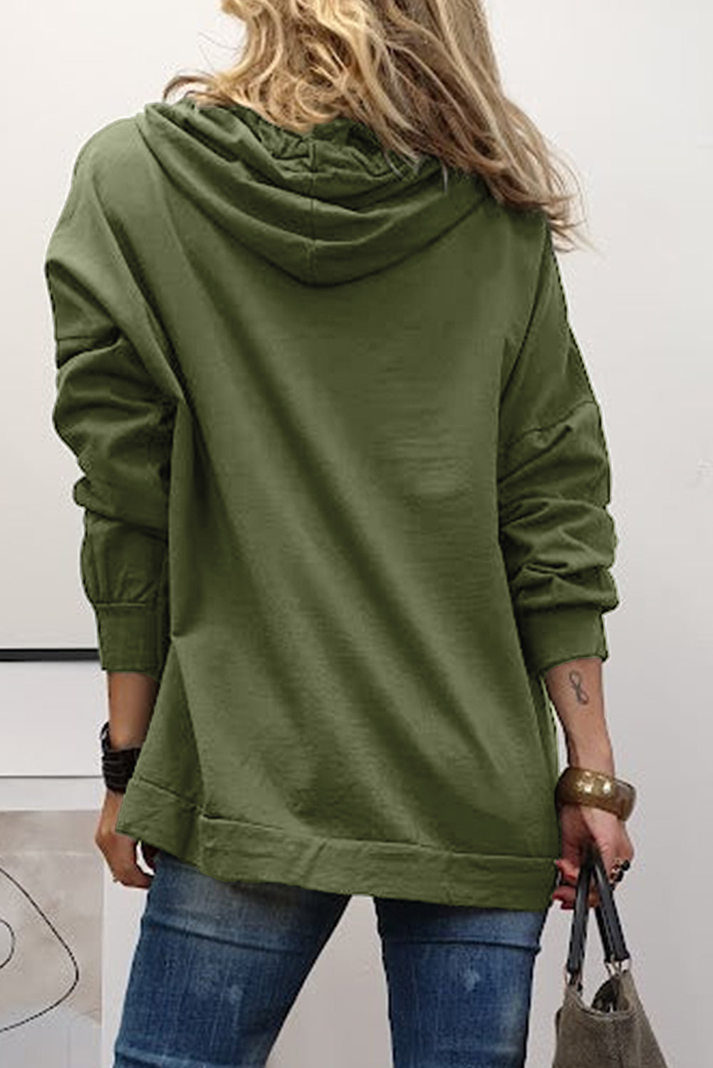 Love Letter Graphic Drop Shoulder Oversize Hoodie | Mist Green