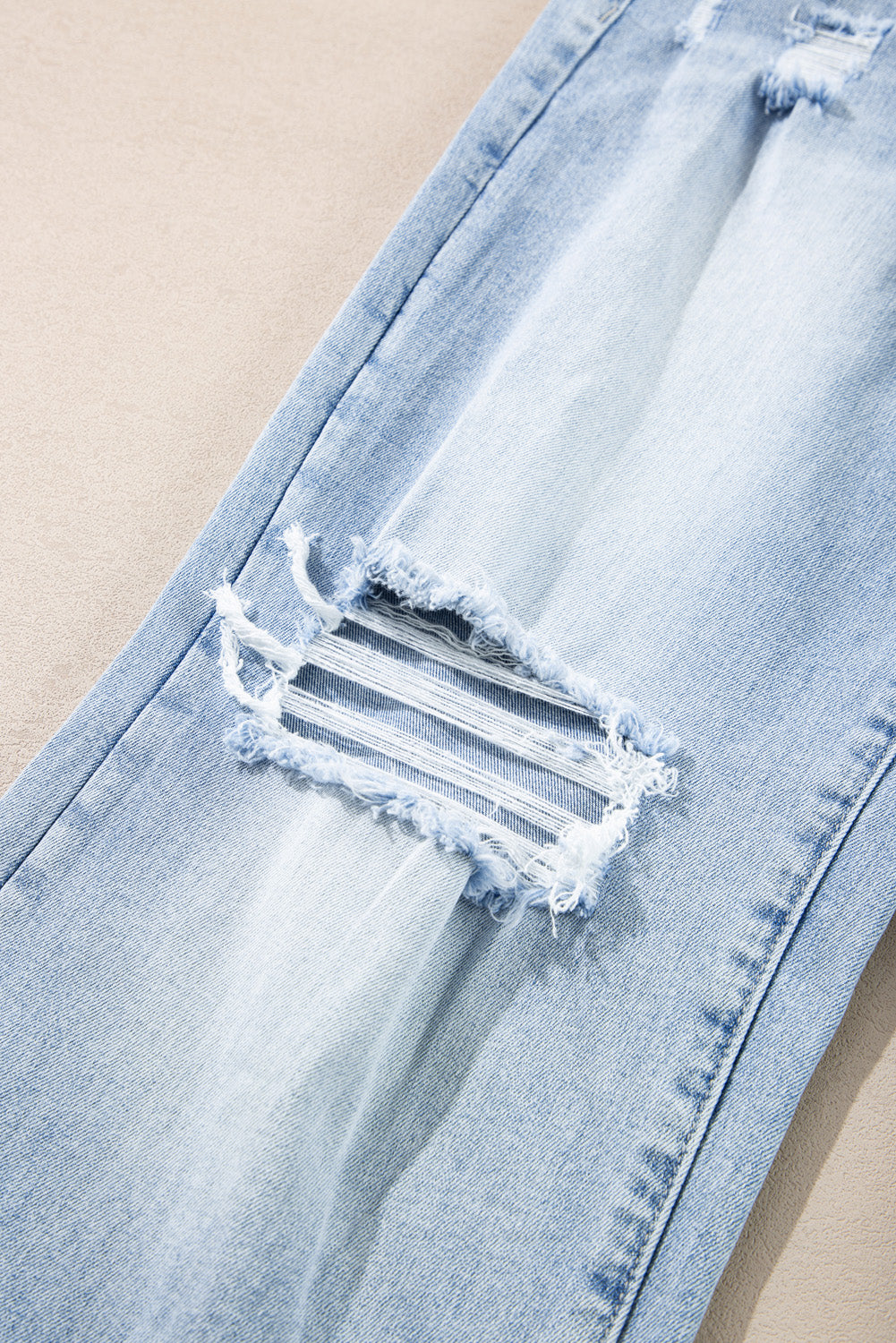 Light Wash Distressed Flare Jeans | Beau Blue