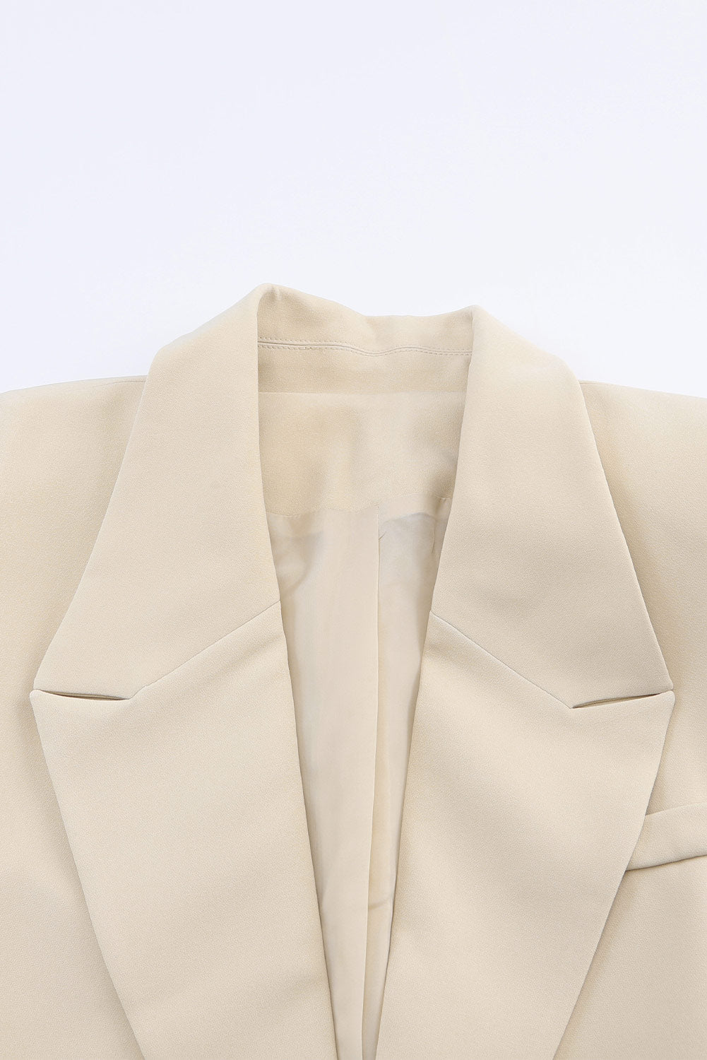 Single Button Pocketed Lapel Vest Blazer | Apricot