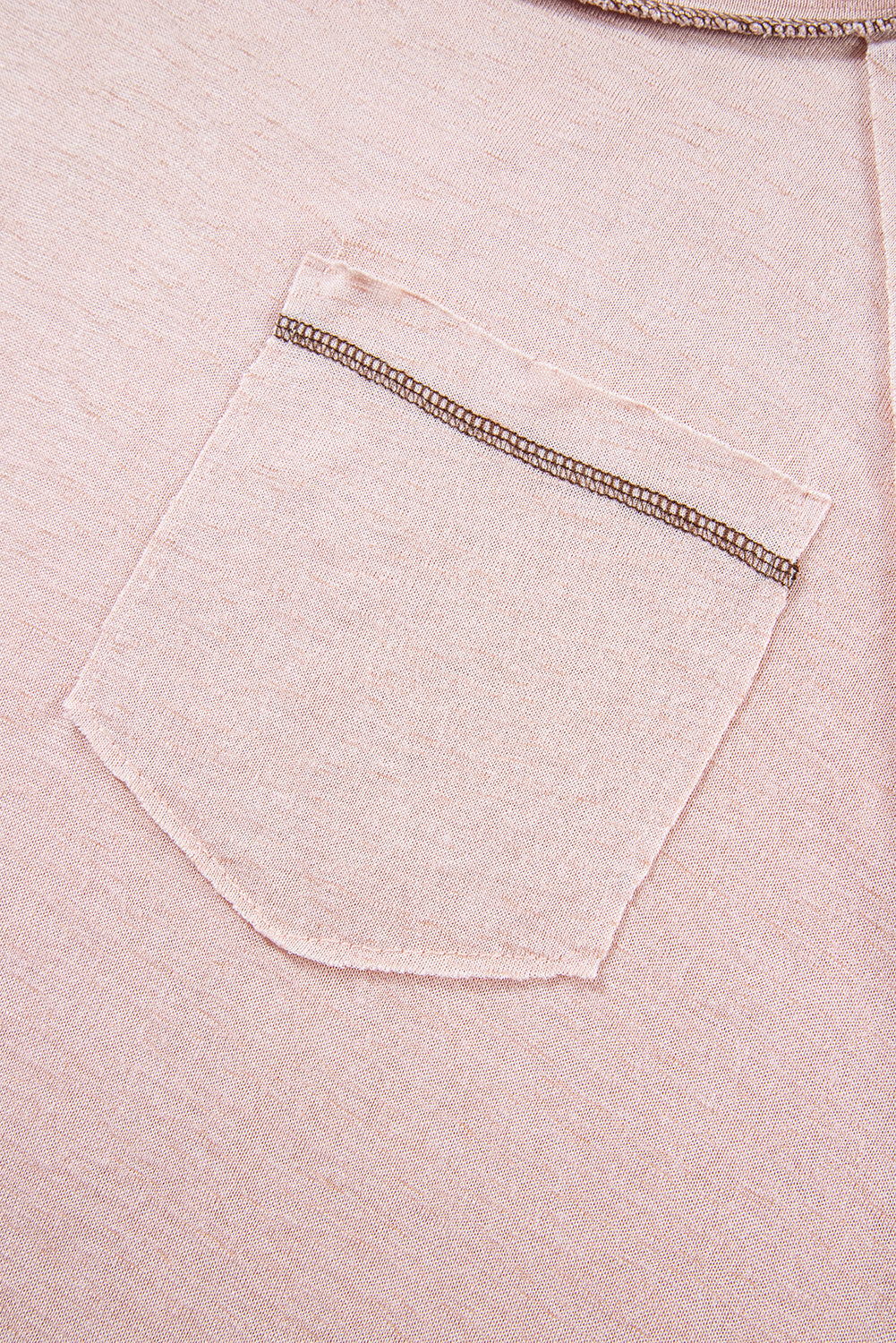 Exposed Seam Detail Loose T-Shirt | Dusty Pink