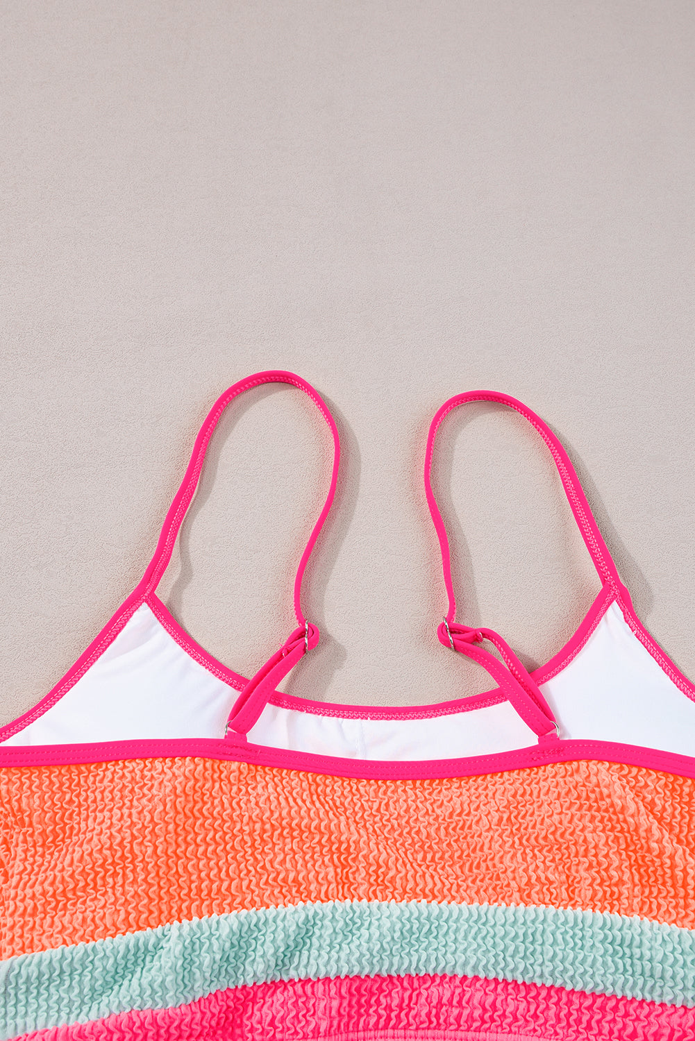 Colour Block High Waisted Sexy Bikini Set | Grapefruit Orange