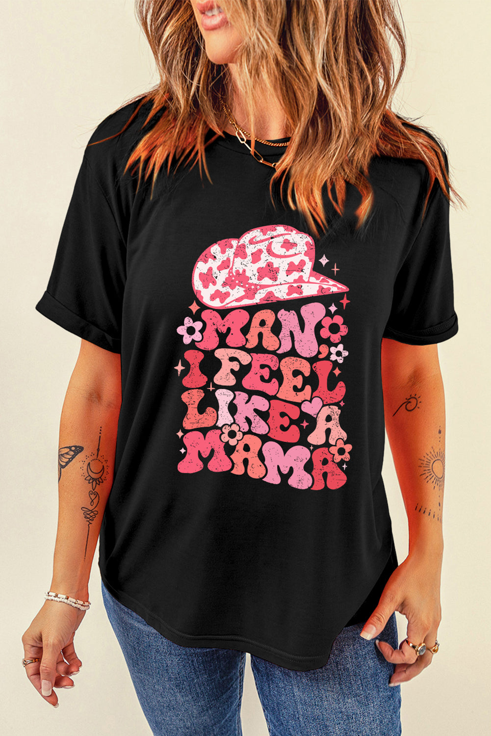 Man I Feel Like A Mama Graphic Tee | Black