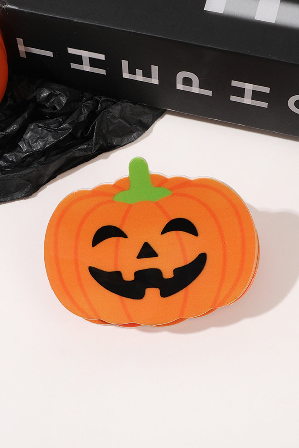 Halloween Pumpkin Face Hair Claw | Orange