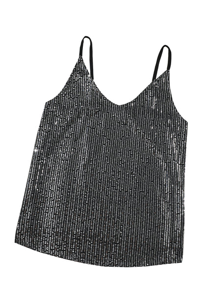 Sequin Tank Top | Gray