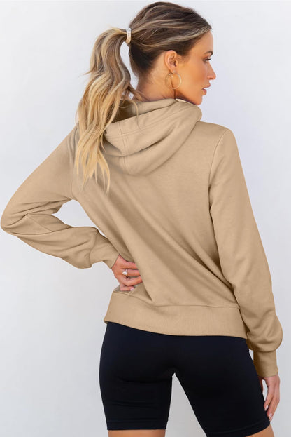 Zipped Pocket Cozy Drawstring Hoodie | Parchment