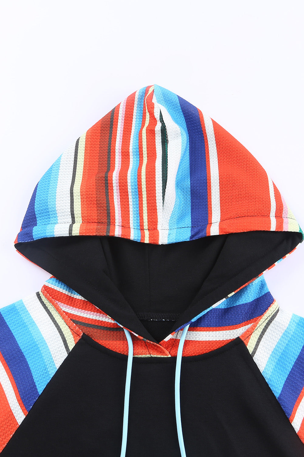 Colourful Striped Patchwork Kangaroo Pocket Hoodie | Multicolour