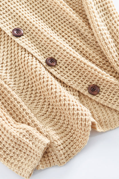 Buttoned Wrap Turtleneck Sweater | Beige