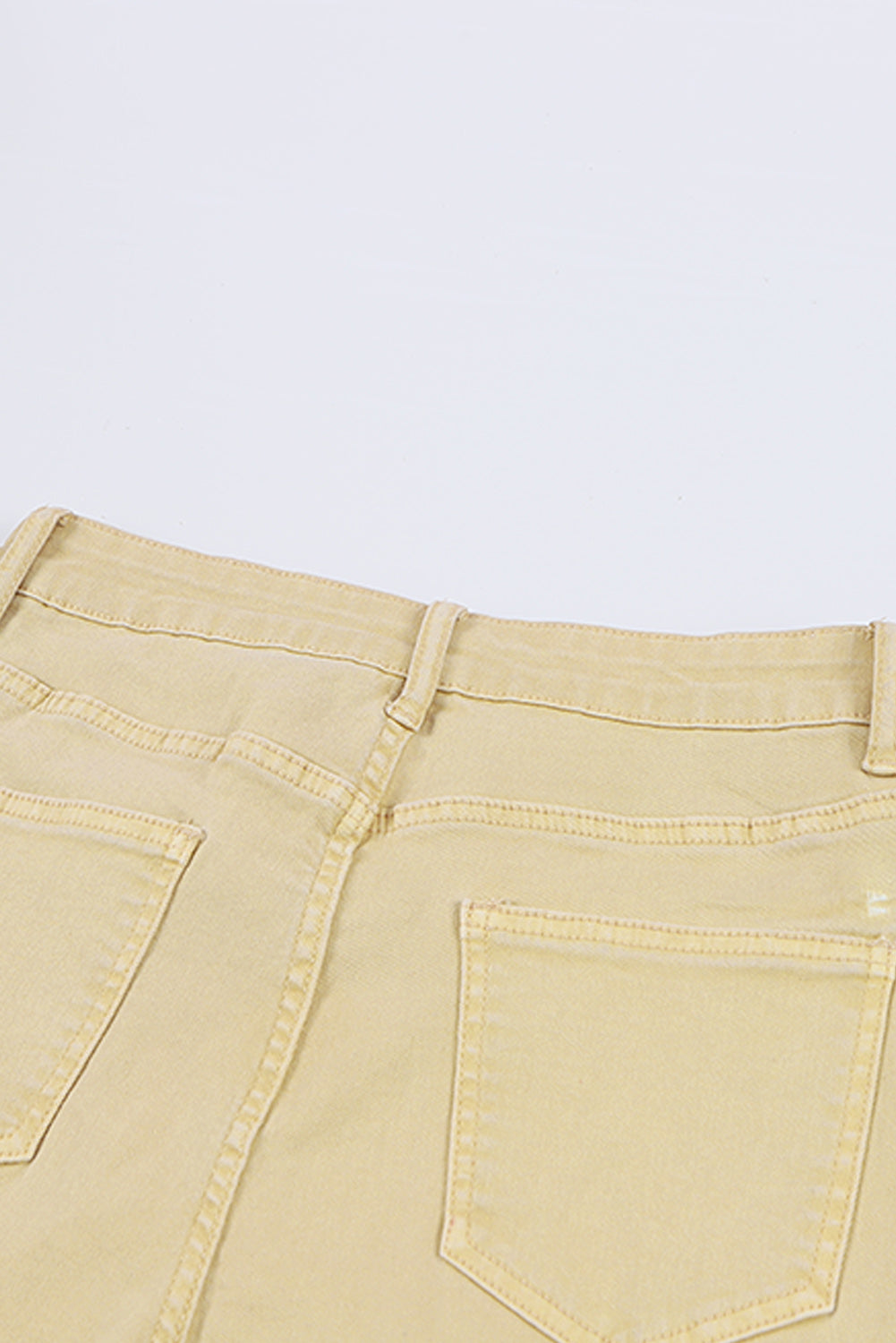 Raw Edge Mid Waist Flared Jeans | Khaki