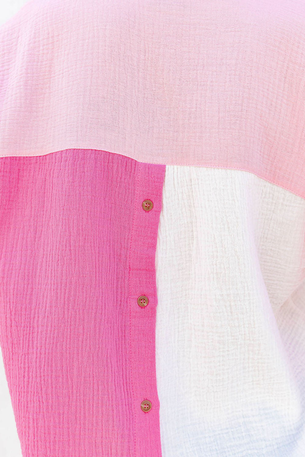 Collared Neck Colour Block Polo Shirt | Rose