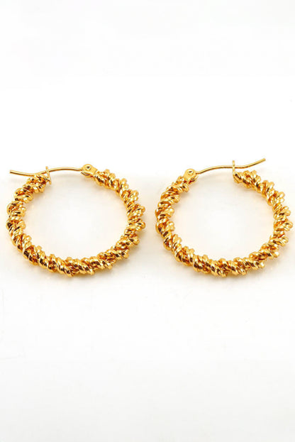 Vintage Textured Hoop Earrings | Gold