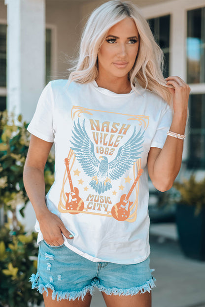 Nashville 1982 Music City Casual T Shirt | White