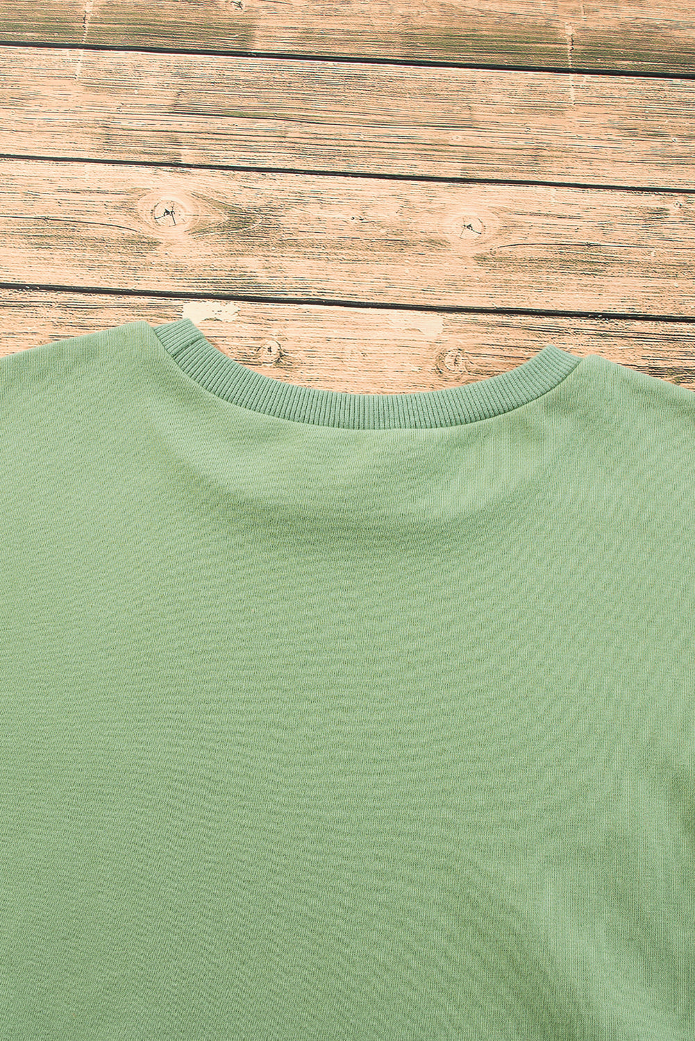 Solid Fleece Lined Drop Shoulder High Low Sweatshirt | Grass Green