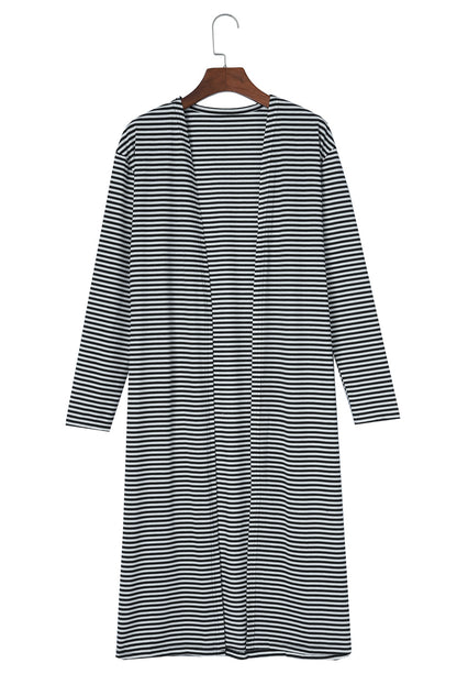 Open Front Long Cardigan | Stripe