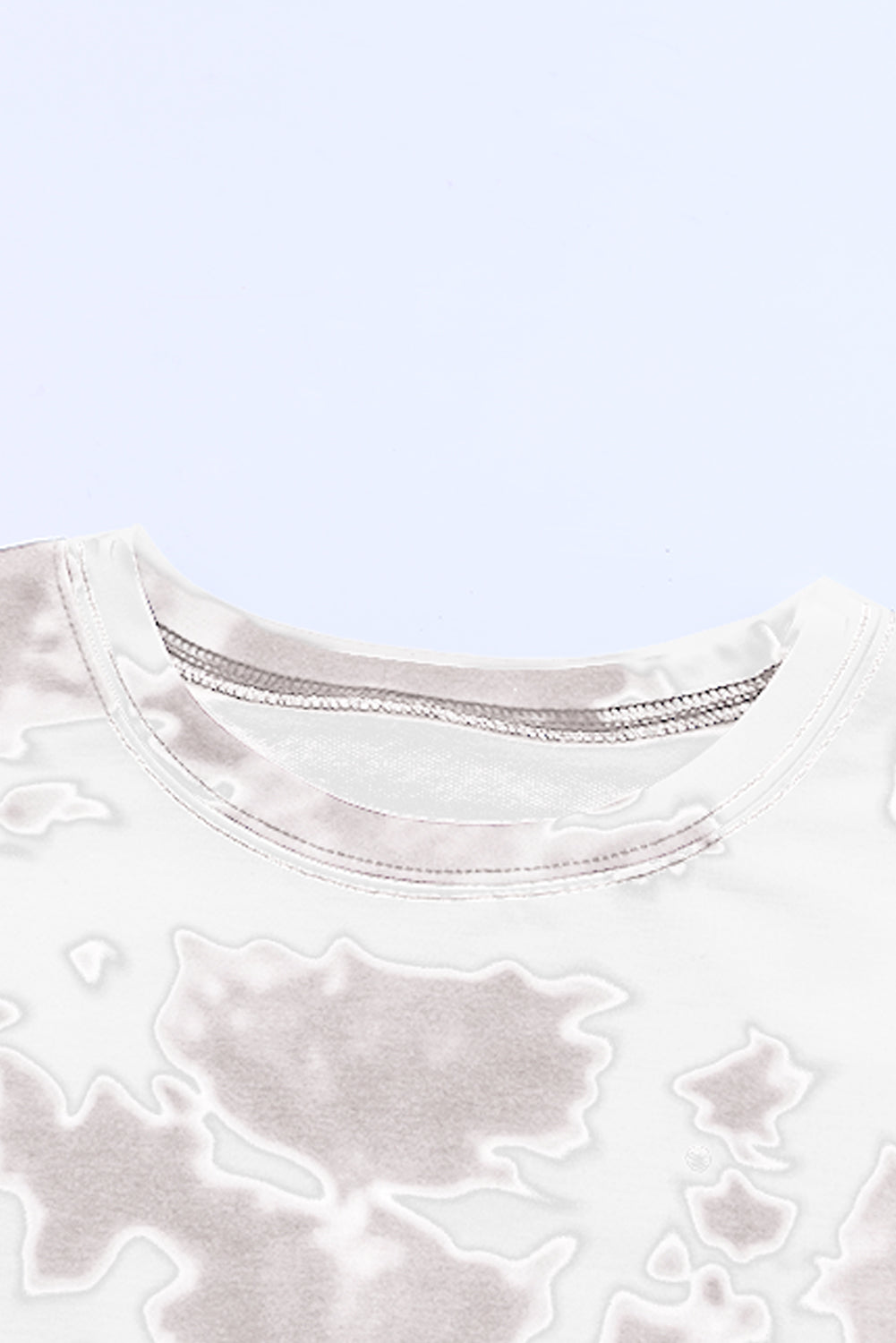 Tie-Dye Round Neck Short Sleeve Top | White