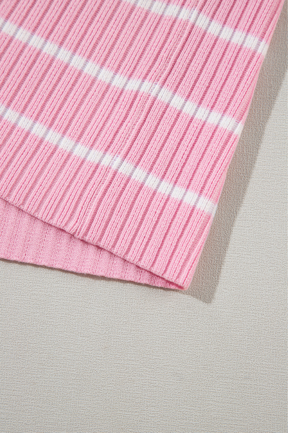 Ribbed Loose Plus T Shirt | Pink Stripe