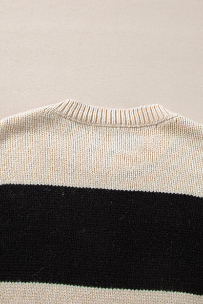 Colourblock Loose Pullover Sweater | Jet Stream