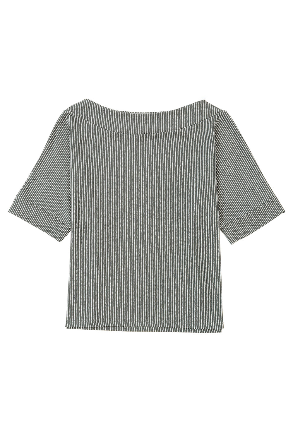 Boatneck Batwing Sleeve Cording Blouse | Gray