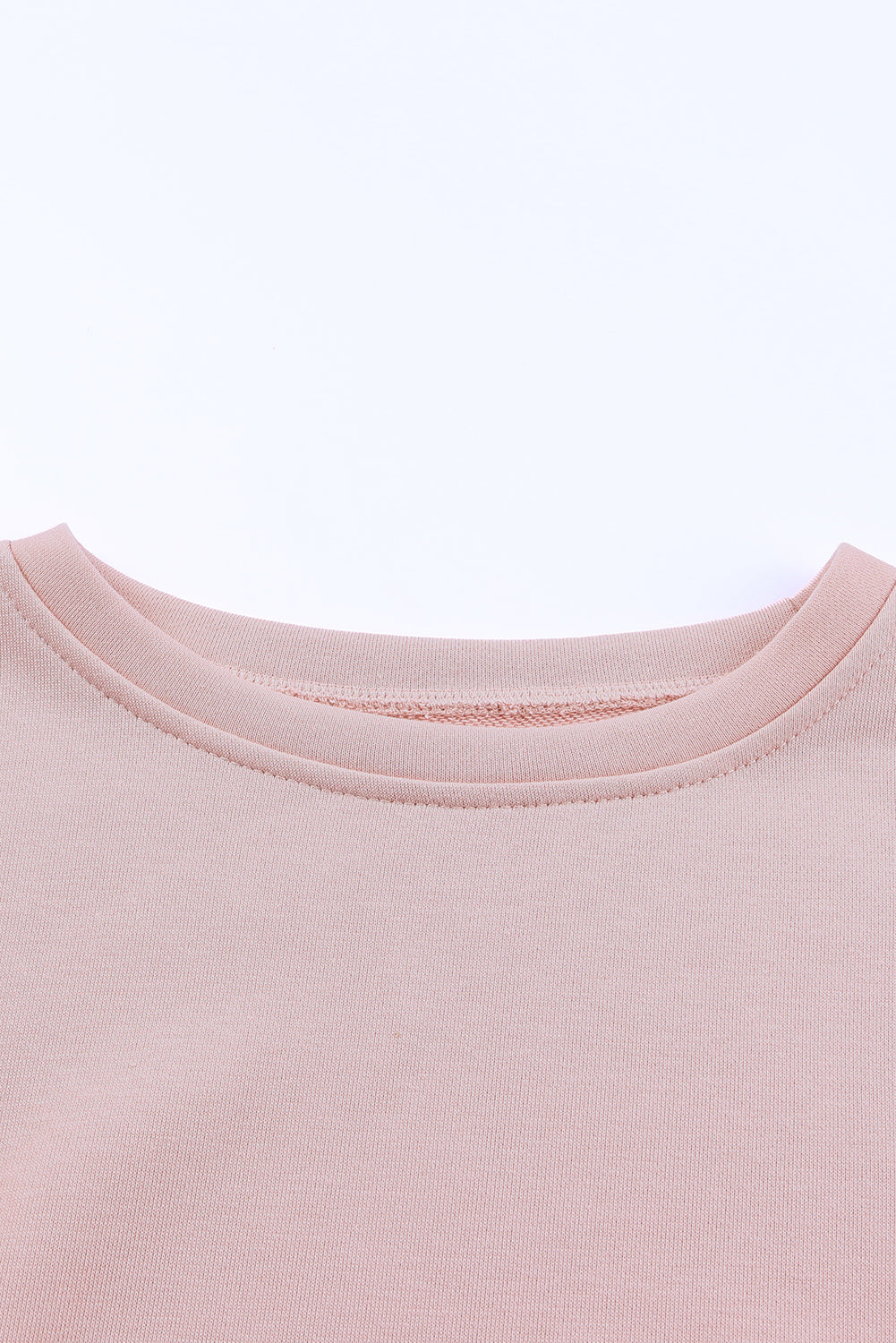 Crew Neck Slit Buttons Sweatshirt | Pink