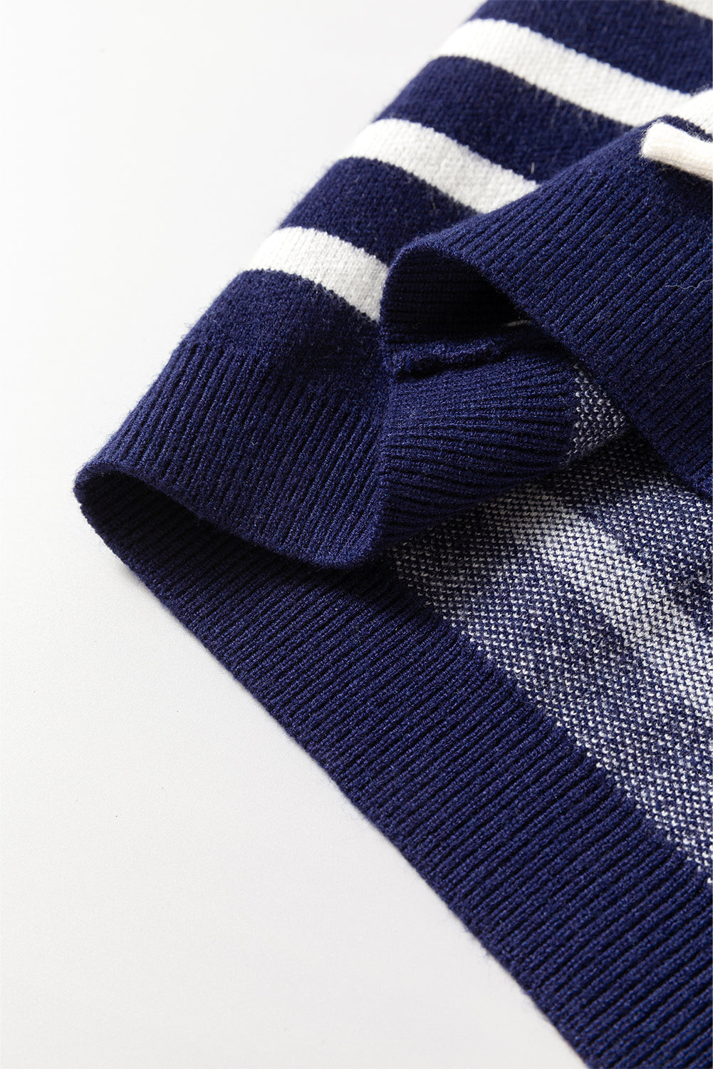 Knitted Bow Decor Sweater Vest | Blue Stripe