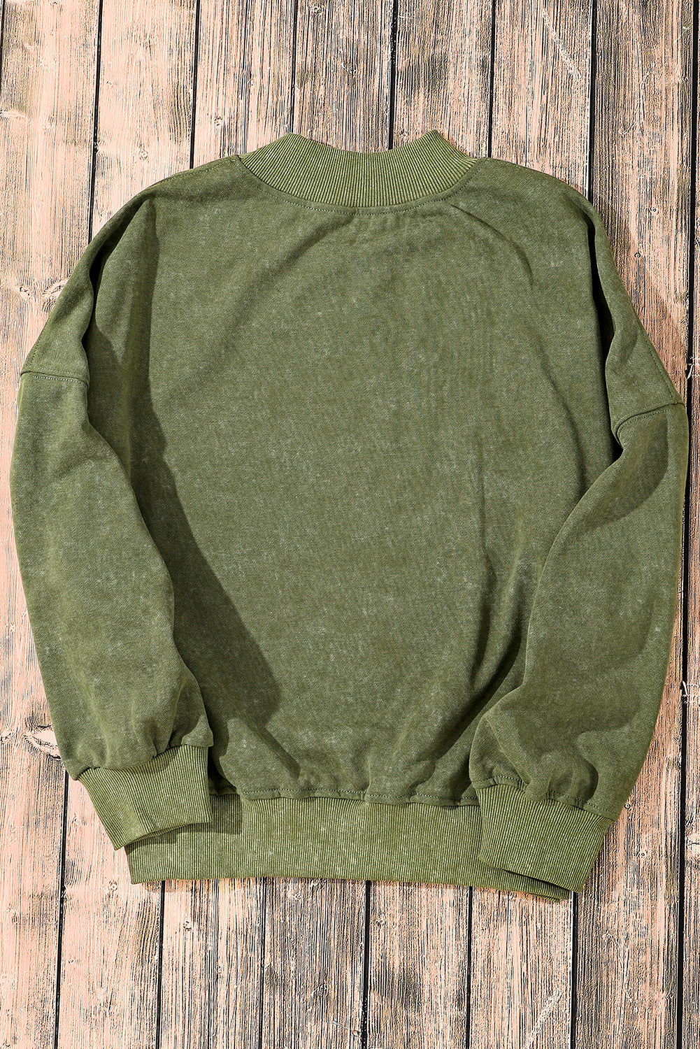 Drop Shoulder Crew Neck Pullover Sweatshirt | Green