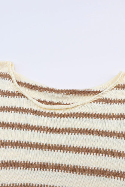 Striped Drop Shoulder Oversized Sweater | Yellow