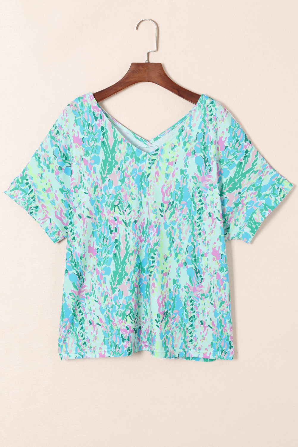 Loose Painted Floral Tee | Green