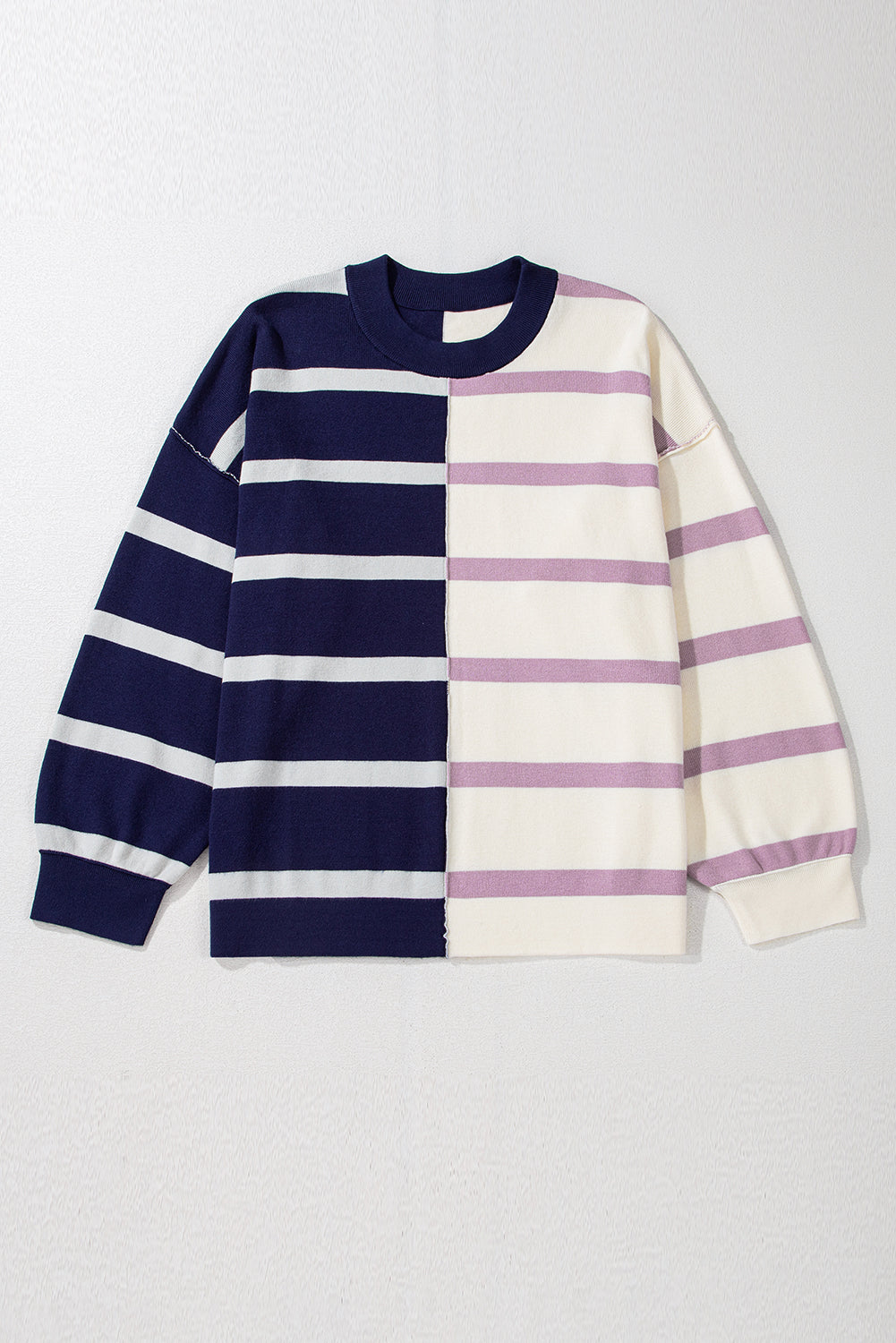 Colourblock Oversized Sweater | Blue Stripe