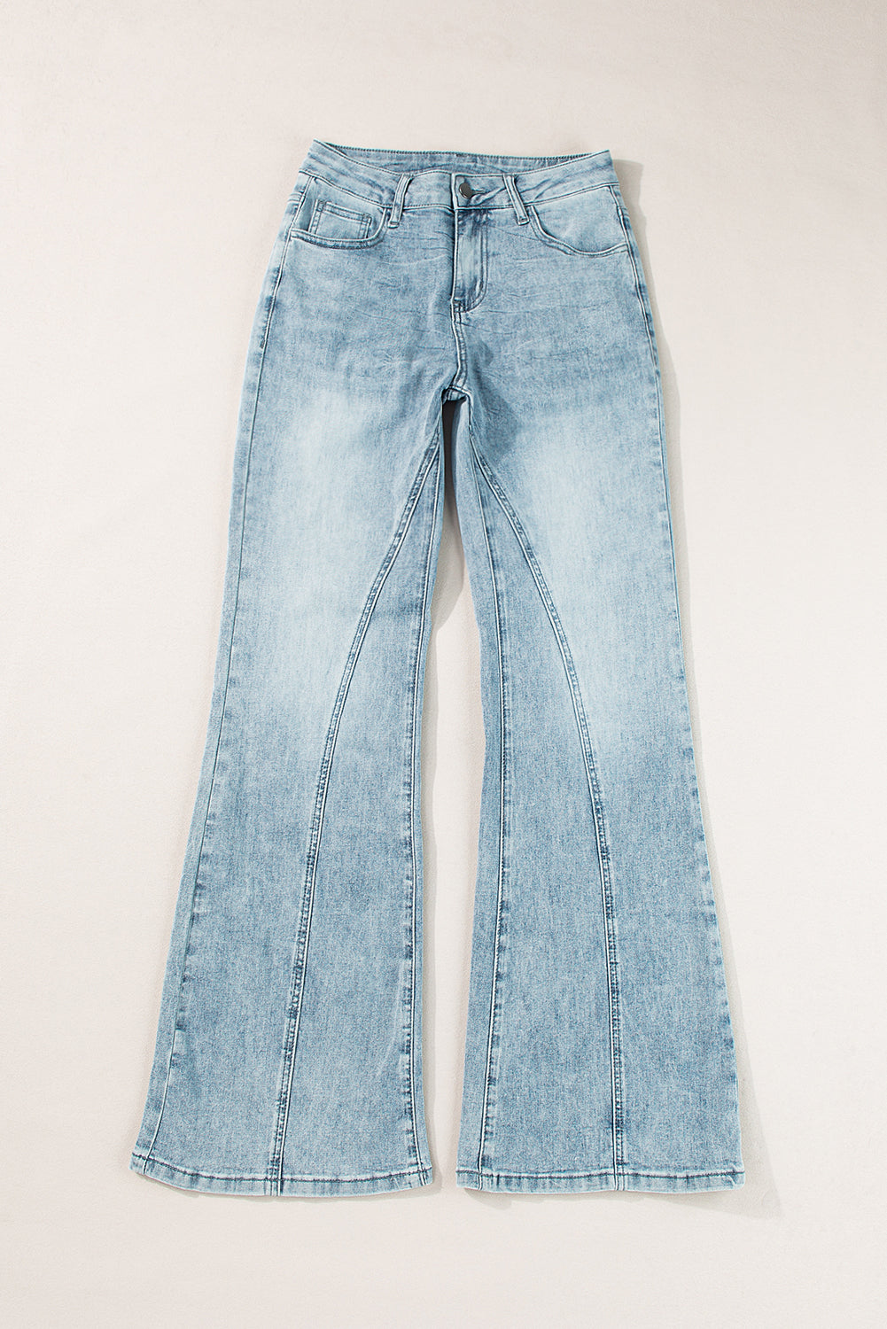 Acid Wash Extra Wide Leg High Waist Long Jeans | Dusk Blue