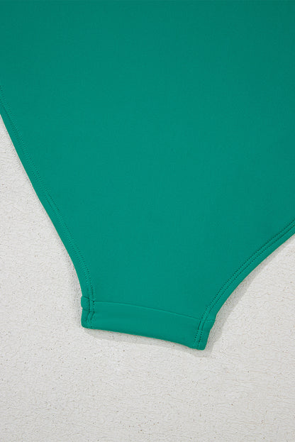 Contrast Trim Colourblock Patchwork High Waisted Bikini | Sea Green