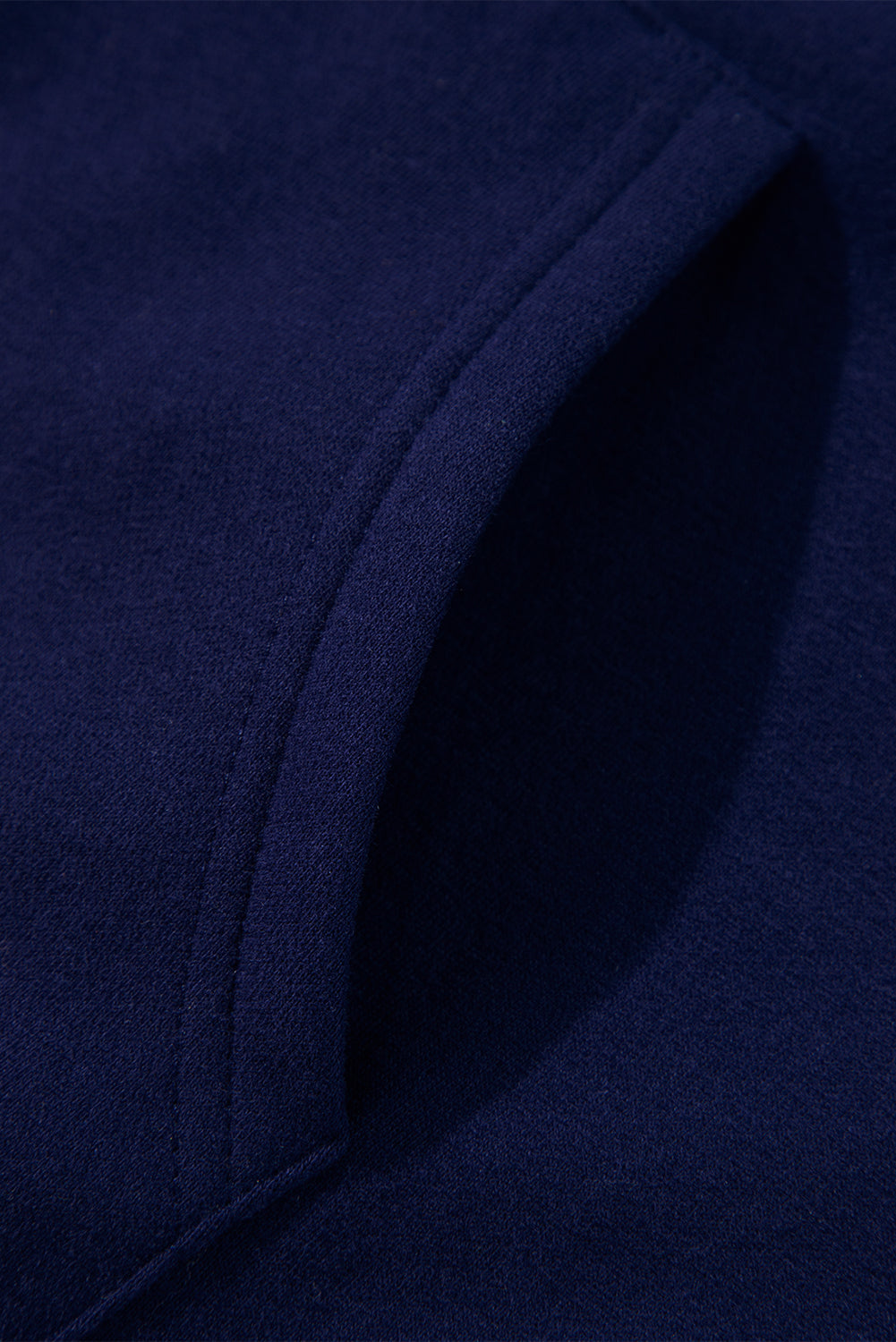 Solid Colour Fleece Lined Zip Up Hoodie | Navy Blue