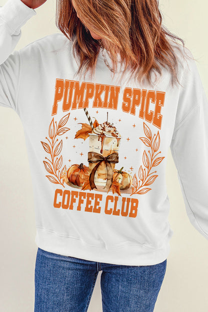 Pumpkin Spice Coffee Club Graphic Sweatshirt | Beige