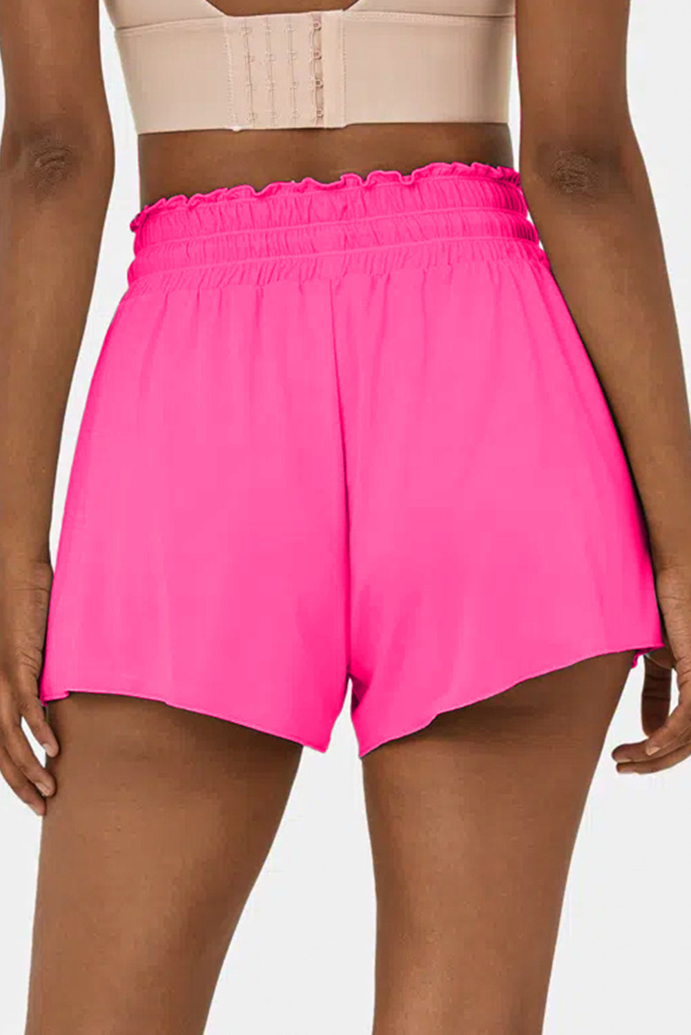 Frilly High Waist Petal Wrap Swim Shorts | Rose Red