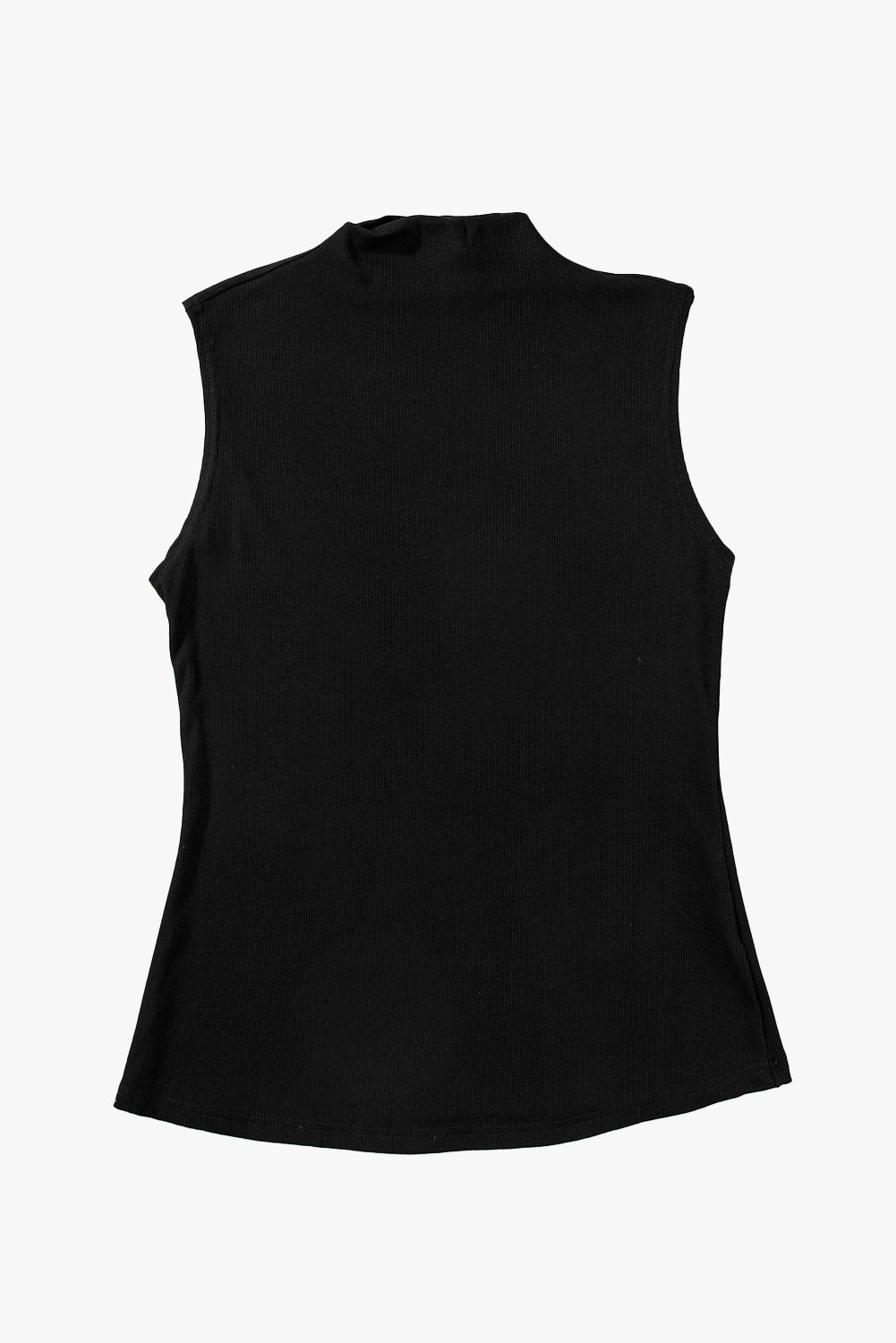 Solid Mock Neck Tank Top | Black