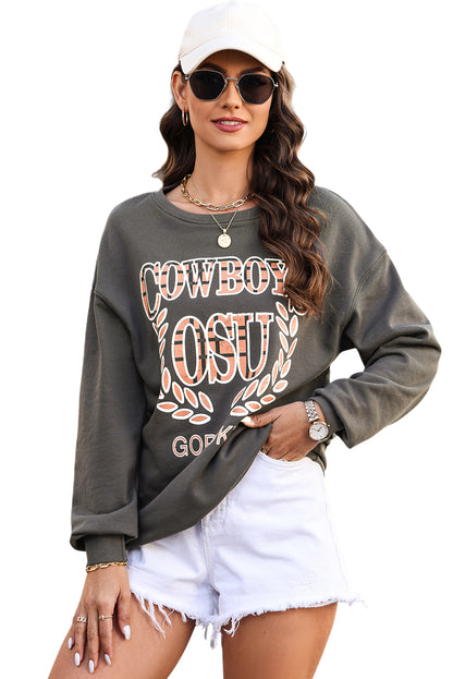 Cowboy Osu Go Pokes Oversized Sweatshirt | Gray