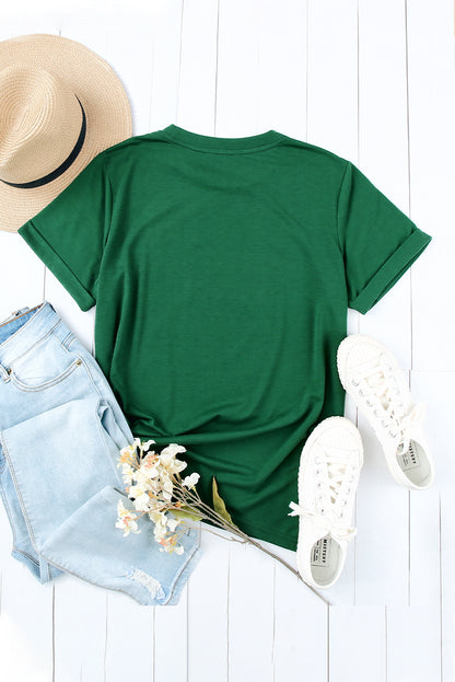 Solid Colour Crew Neck Tee | Green