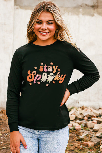 Halloween Stay Spooky Graphic Sweatshirt | Black