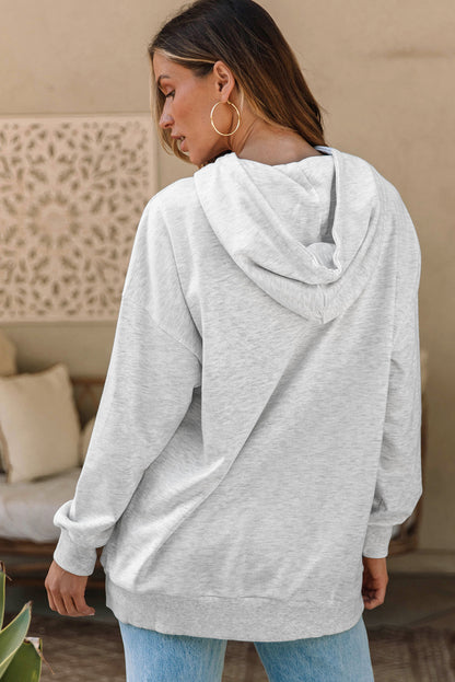 Double Flap Pocket Drawstring Hoodie | Apricot