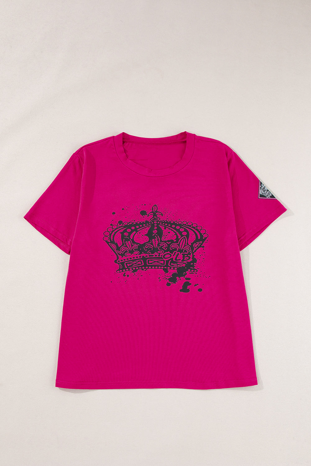 Crown Graphic Crew Neck T Shirt | Pitaya Pink