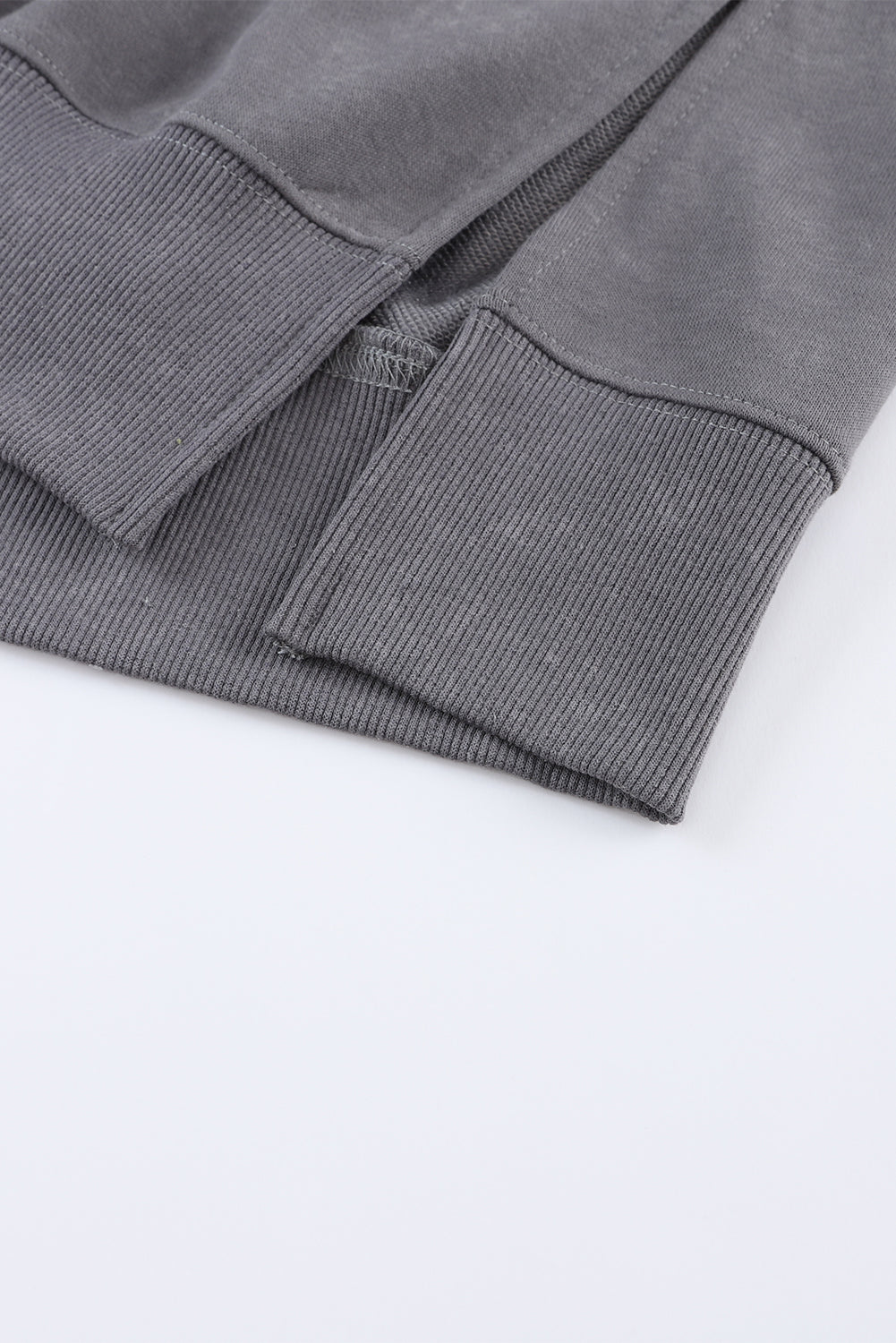 Drop Shoulder Ribbed Trim Oversized Sweatshirt | Gray