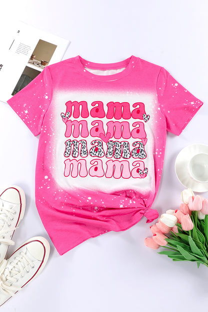 Mama Letter Print Graphic Tie Dye | Rose